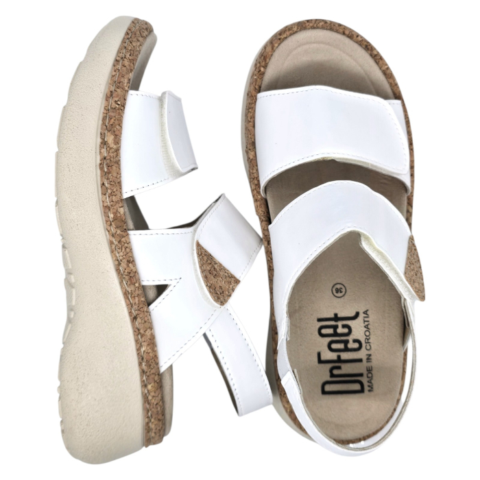 21002 -es női Dr Feet bőr papucs - fehér [6]