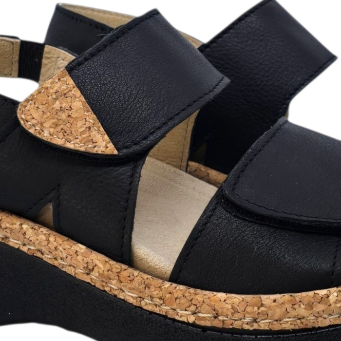 21002 -es női Dr Feet bőr papucs - fekete [6]