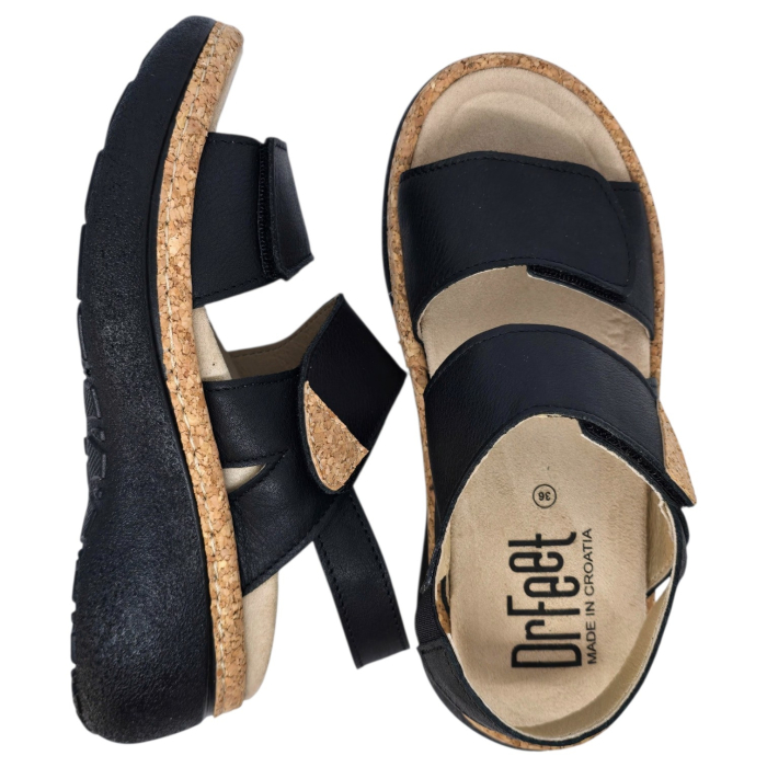 21002 -es női Dr Feet bőr papucs - fekete [5]