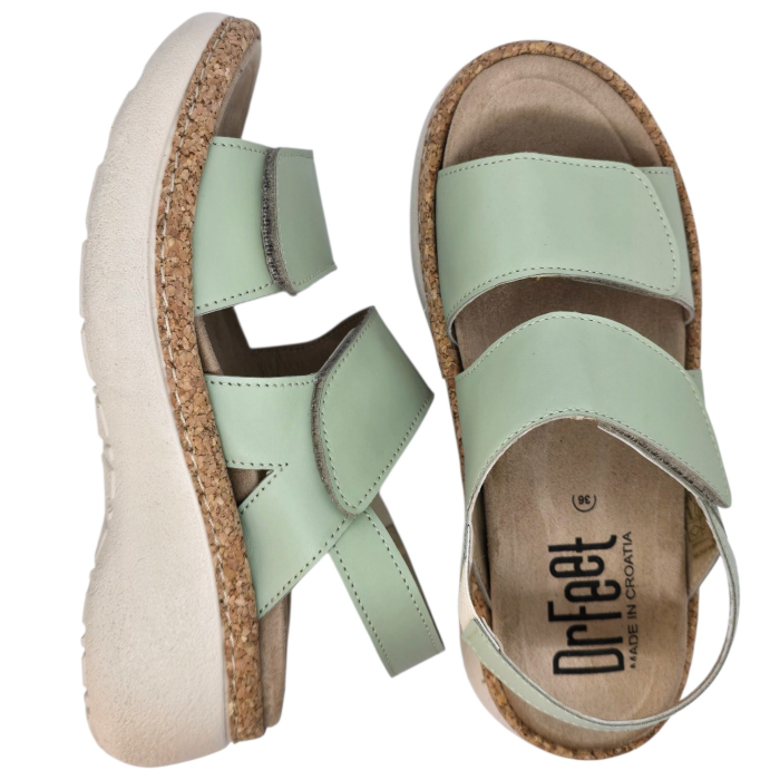 21002 -es női Dr Feet bőr papucs - menta zöld [5]