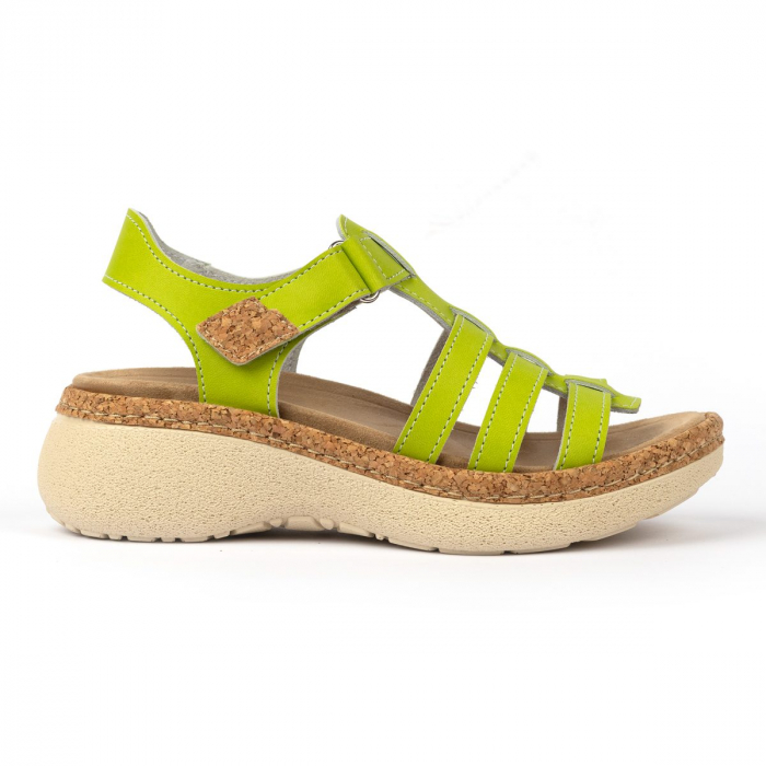 21004 -es női Dr Feet bőr szandál - alma zöld [2]