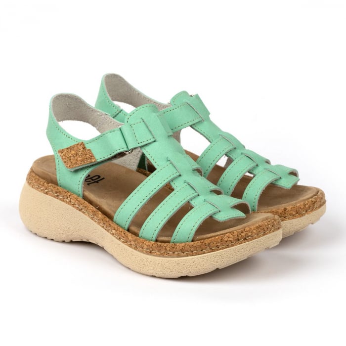 21004 -es női Dr Feet bőr szandál - menta zöld [3]