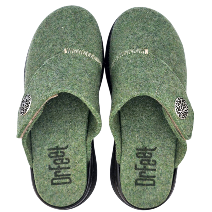 21008 -es női Dr Feet gyapjú papucs - sötét zöld [6]