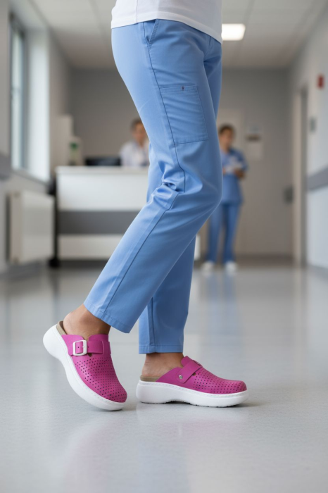 21010 -es női Dr Feet bőr papucs - rózsaszín [8]