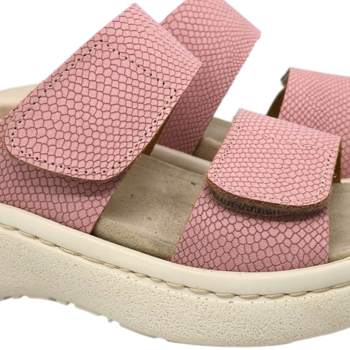 21012 -es női Dr Feet bőr papucs - púder rózsaszín [3]