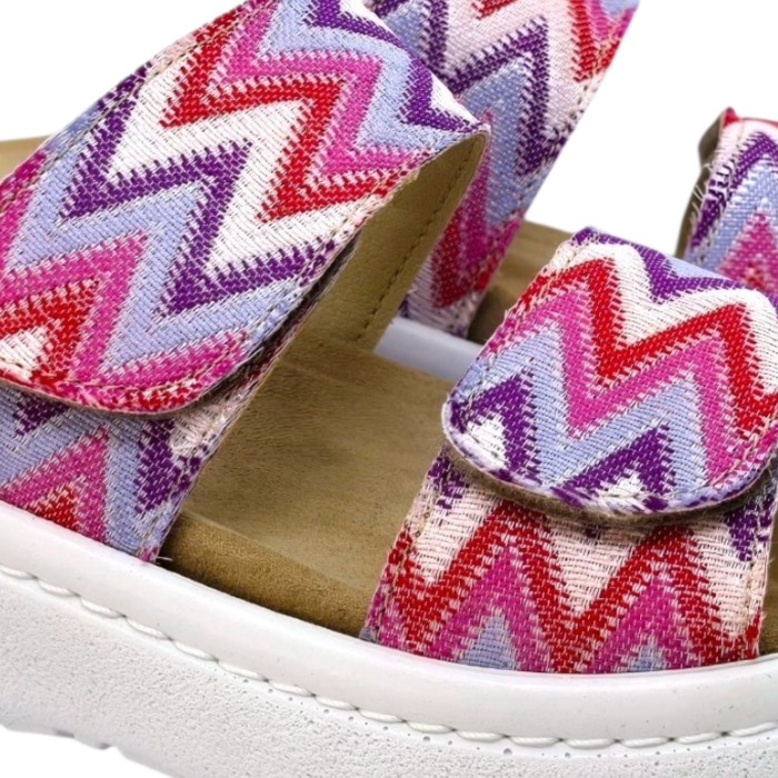 21012 -es női Dr Feet bőr papucs - rózsaszín mintás [6]