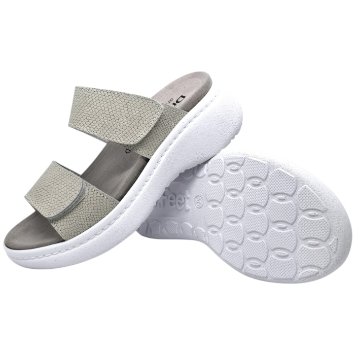 21012 -es női Dr Feet bőr papucs - világos szürke [4]