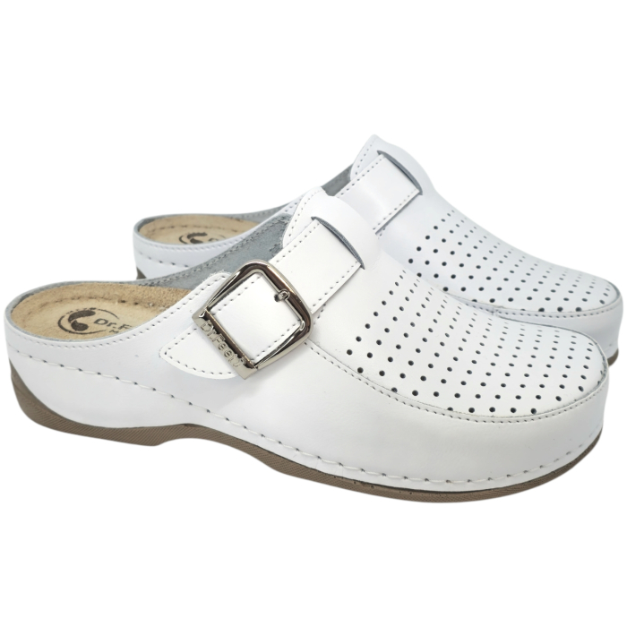 2107 -es női Dr Feet bőr papucs - fehér [2]
