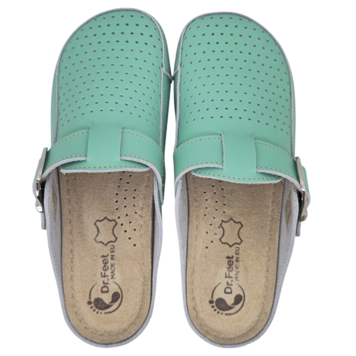 2107 -es női Dr Feet bőr papucs - zöld [7]