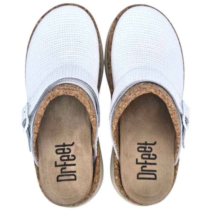 21200 -as női Dr Feet bőr papucs - fehér [5]