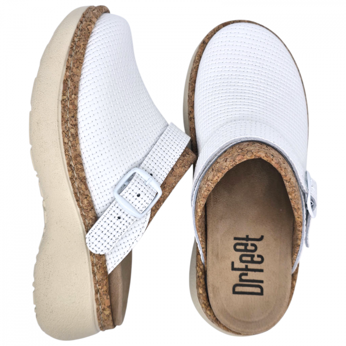 21200 -as női Dr Feet bőr papucs - fehér [6]