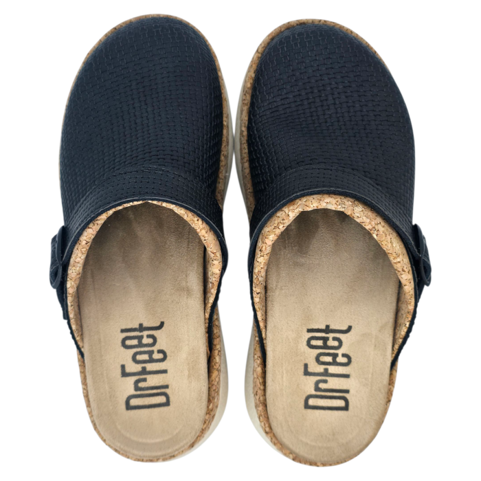 21200 -as női Dr Feet bőr papucs - fekete [5]
