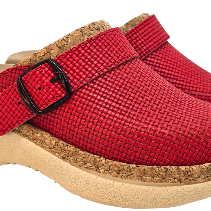 21200 -as női Dr Feet bőr papucs - piros [3]