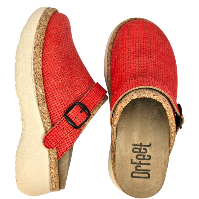 21200 -as női Dr Feet bőr papucs - piros [6]