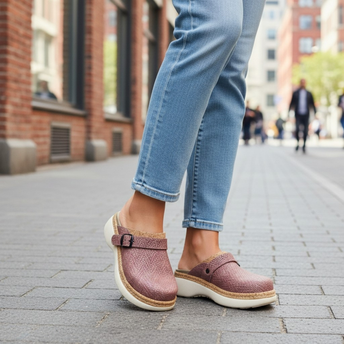 21200 -as női Dr Feet bőr papucs - rózsaszín [8]