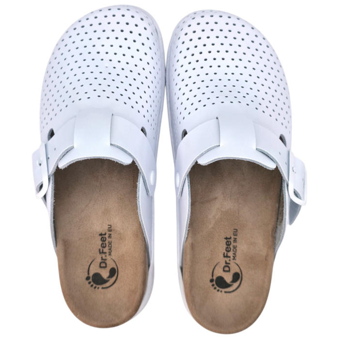 22100 -as női Dr Feet bőr papucs - fehér [7]