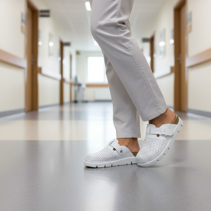 22100 -as női Dr Feet bőr papucs - fehér [8]