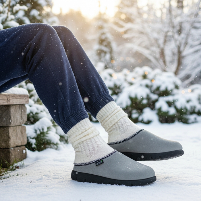 24004 -es női Dr Feet gyapjú papucs - szürke [8]