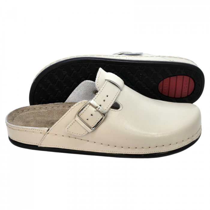 249 -es férfi Doss bőr nem lyukacsos papucs - beige [3]
