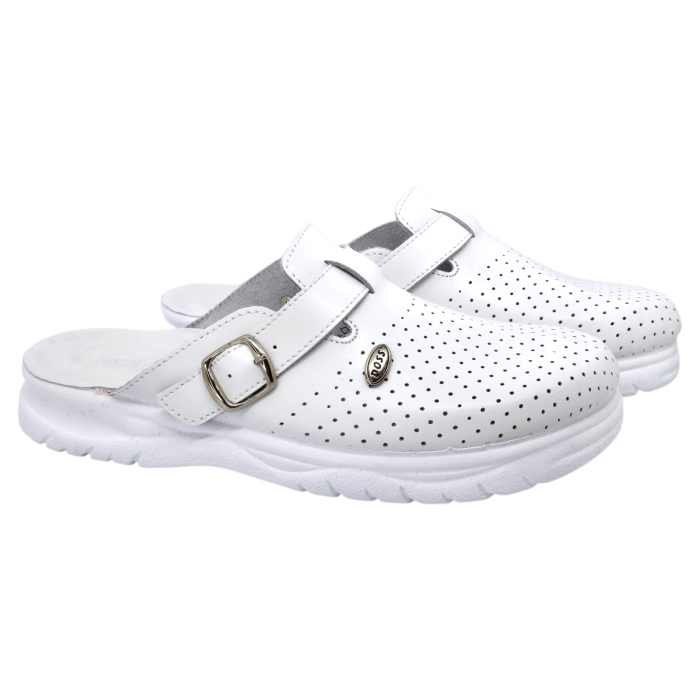 264 -es férfi Doss bőr papucs - fehér [2]