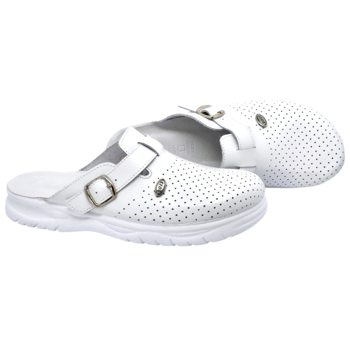 264 -es férfi Doss bőr papucs - fehér [3]