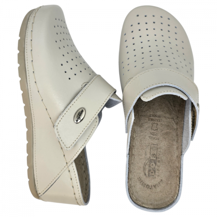 271 -es női Doss bőr papucs - beige [4]