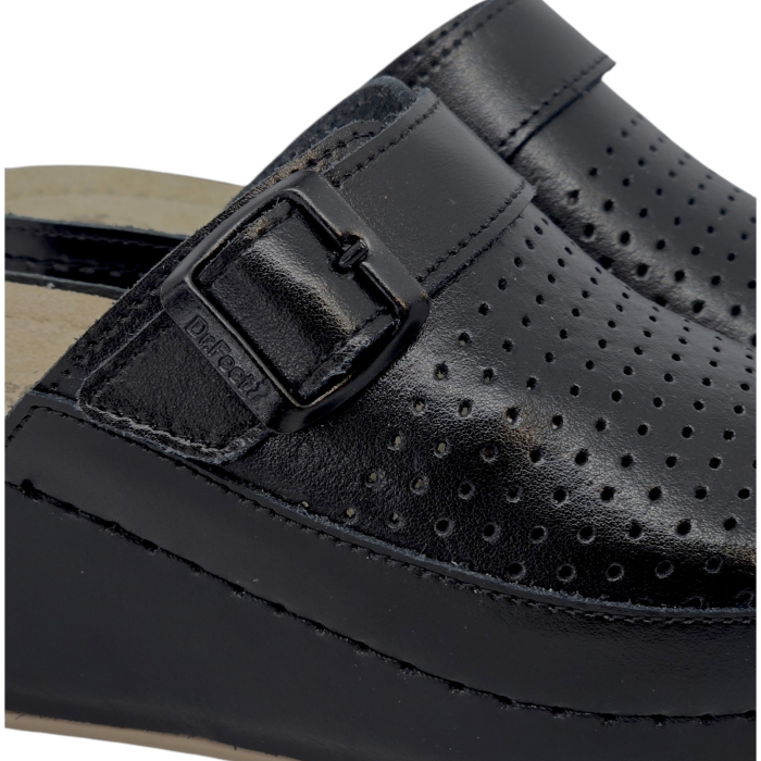 3021 -es női Dr Feet bőr papucs - fekete [5]