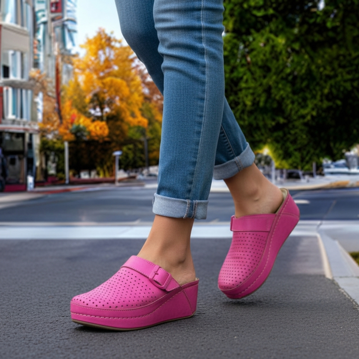 3021 -es női Dr Feet bőr papucs - rózsaszín [8]