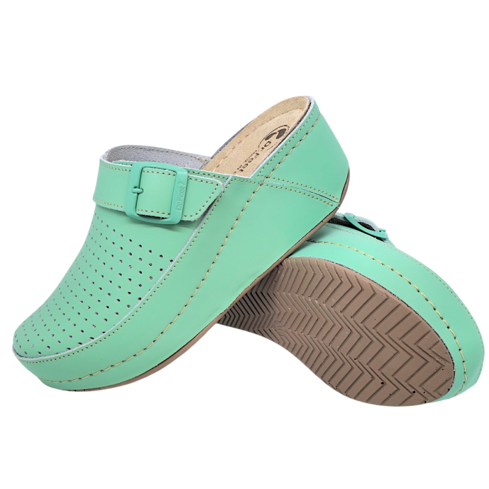 3021 -es női Dr Feet bőr papucs - zöld [3]