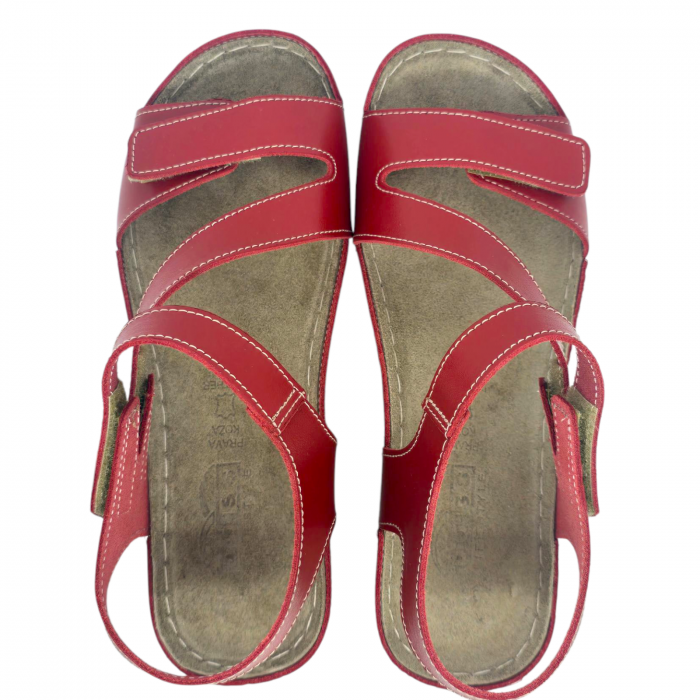 317 -es női Doss bőr szandál - piros [3]