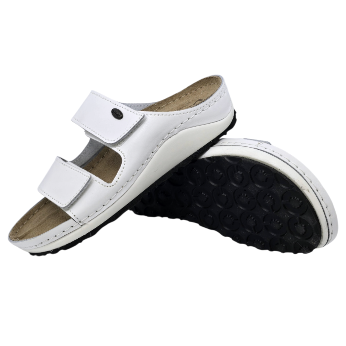 4001 -es női Dr Feet bőr papucs - fehér [3]