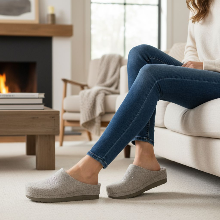 446 -os női Doss gyapjú papucs - béj [6]