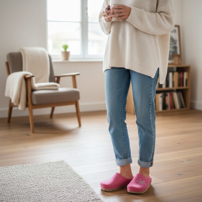 446 -es női Doss gyapjú papucs - rozsaszin [6]