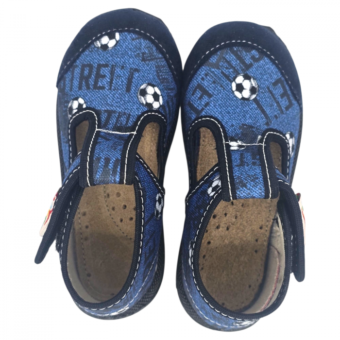 5 -ös gyerek Doss házi papucs - kék focilabdás [5]