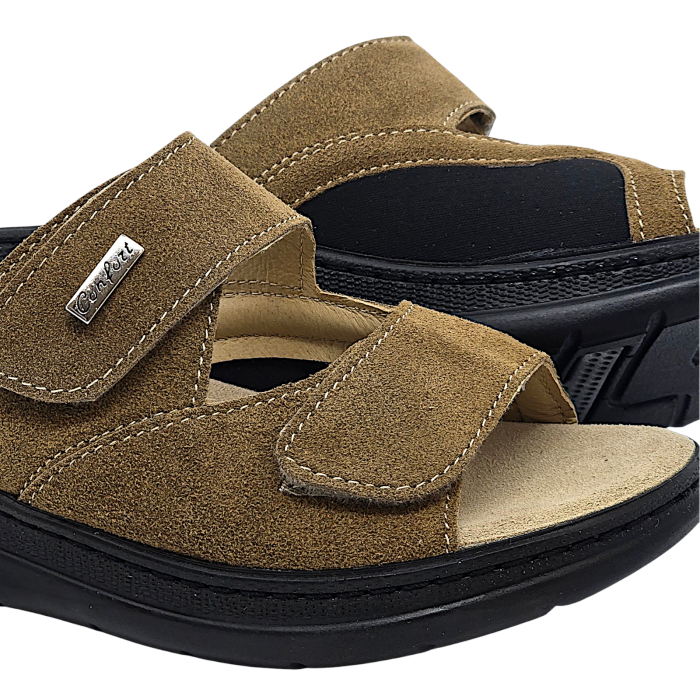 5012 -es női Dr Feet bőr papucs - barna [4]