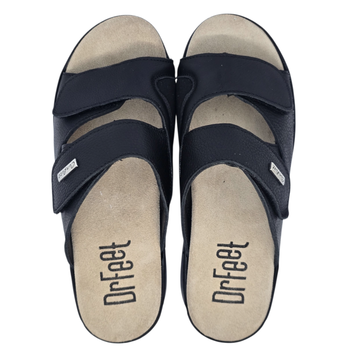 5012 -es női Dr Feet bőr papucs - fekete [5]