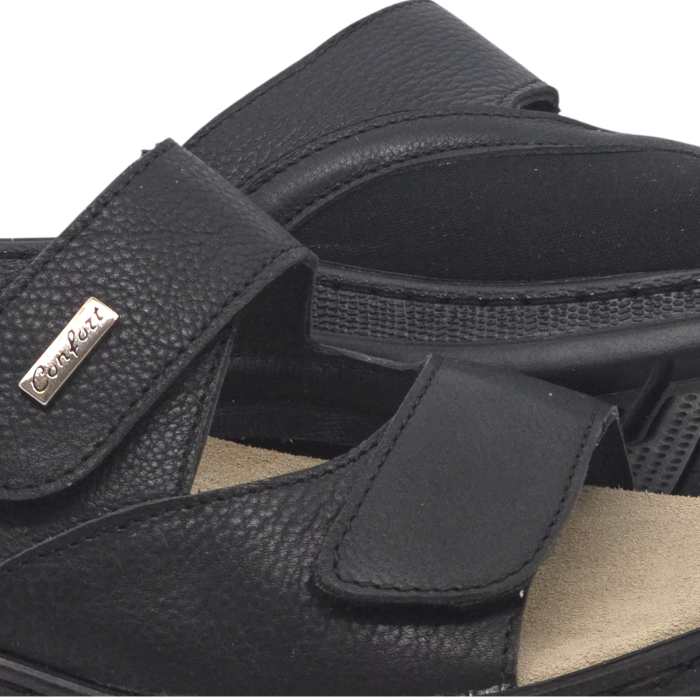 5012 -es női Dr Feet bőr papucs - fekete [4]