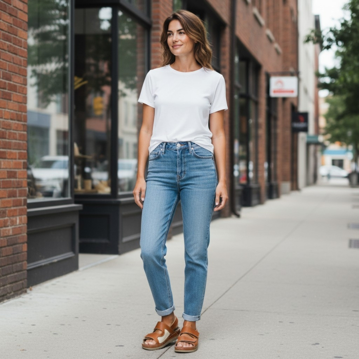 518 -as női Doss bőr szandál - barna [6]