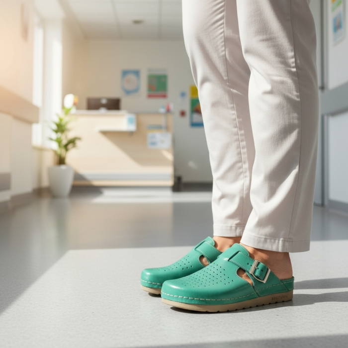 525 -es női Doss bőr papucs - türkiz zöld [5]