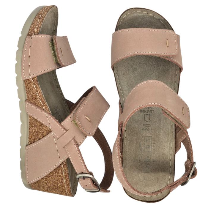 592 -es női Doss bőr szandál - nude rózsaszín [4]