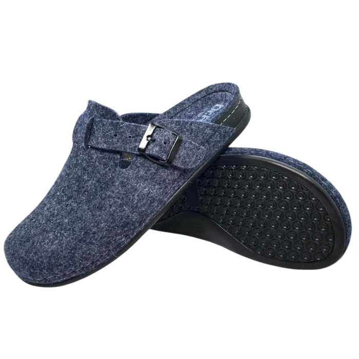 600 -as férfi Dr Feet gyapjú papucs - sötét kék [5]