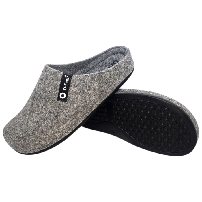 601-es férfi Dr Feet gyapjú papucs - szürke [7]