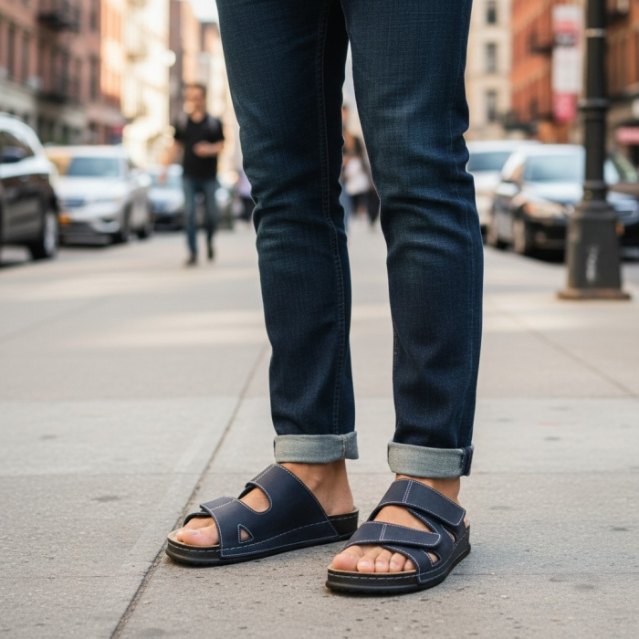 608 -as Doss férfi papucs - kék [5]