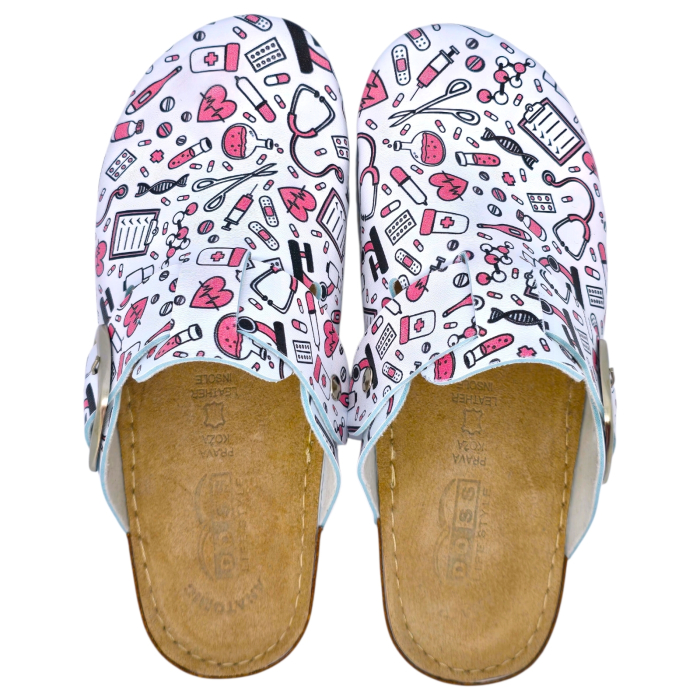 610 -es női Doss bőr papucs - rózsaszín orvosi [4]