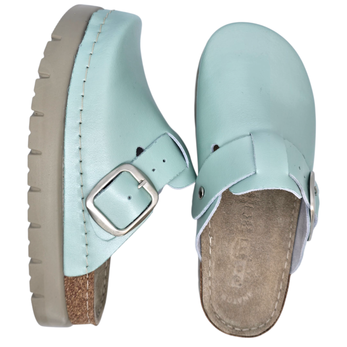 613 -qs női Doss bőr papucs - menta zöld [5]