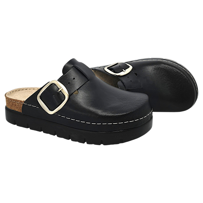 613 -es női Doss bőr papucs - fekete [3]