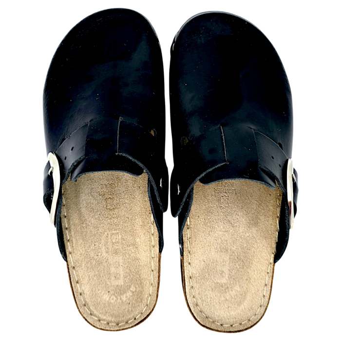 613 -es női Doss bőr papucs - fekete [4]