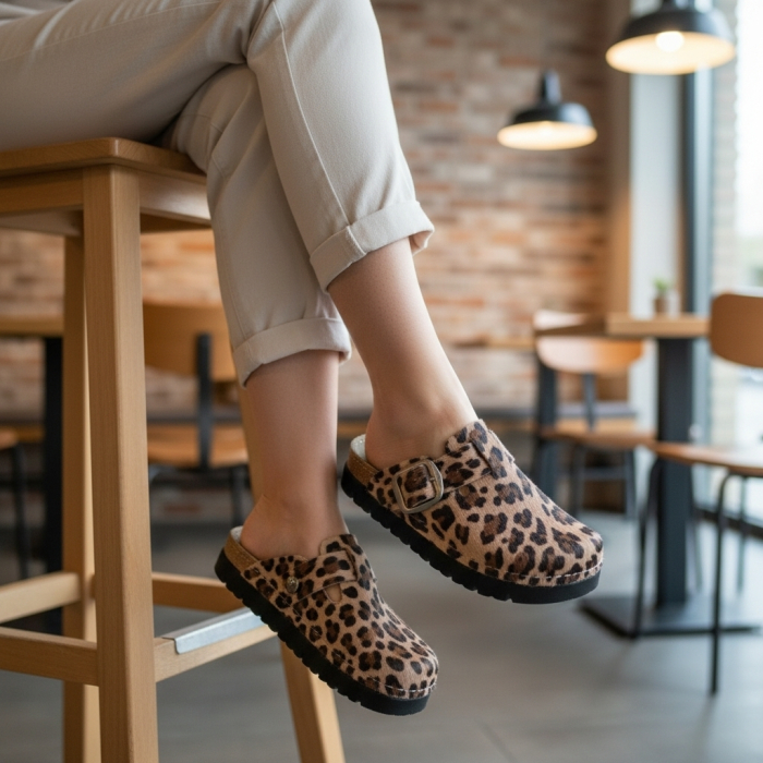 614 -es női Doss bőr papucs - animal print [2]