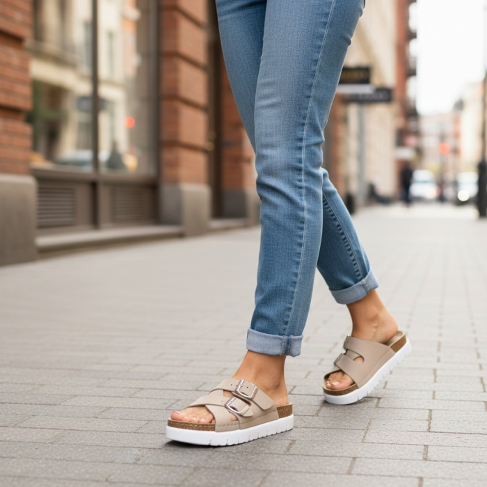 618 -as Doss női papucs - bézs [5]