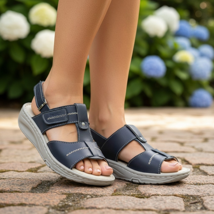 6262 -es női Piumetta gördülő talpú szandál - sötét kék [5]